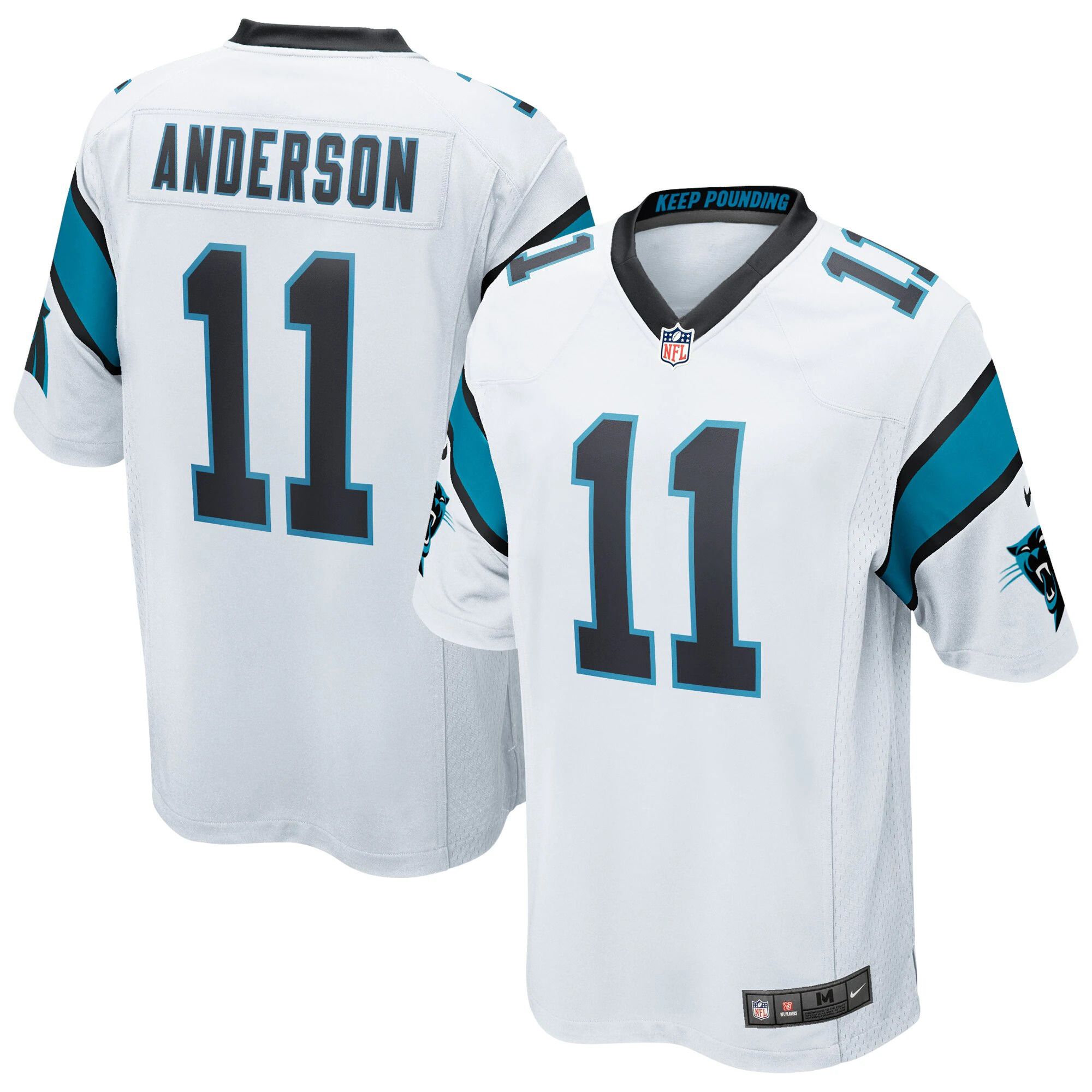 Men Carolina Panthers #11 Robby Anderson Nike White Game NFL Jersey
